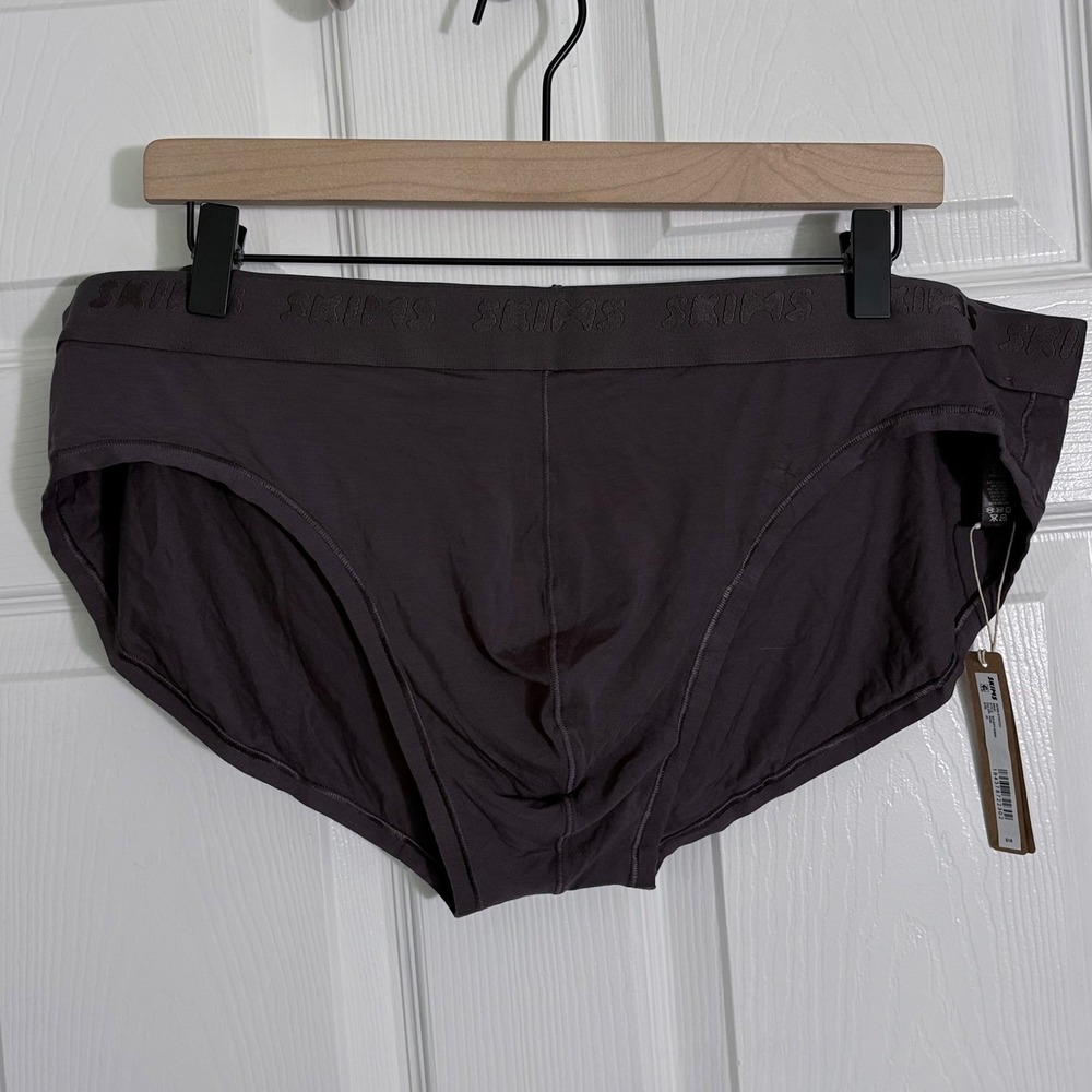 SKIMS Stretch Brief 3X Iron Dark Gray Mens Underwear BO-BRF-5290M NWT